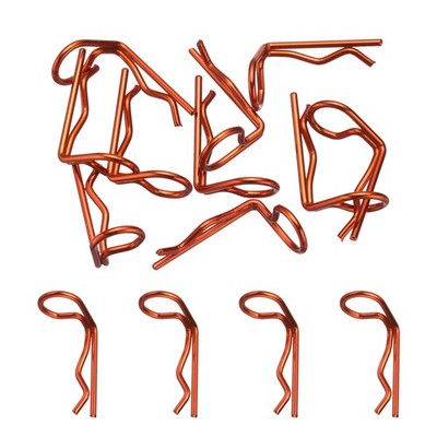 10pcs 90° Angled Spring Pins 0.8x0.24in for RC, Orange