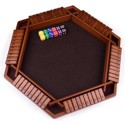 Shut The Box Brettspiele, hölzernes Tischspiel für 6 Spieler, Klassische Würf...