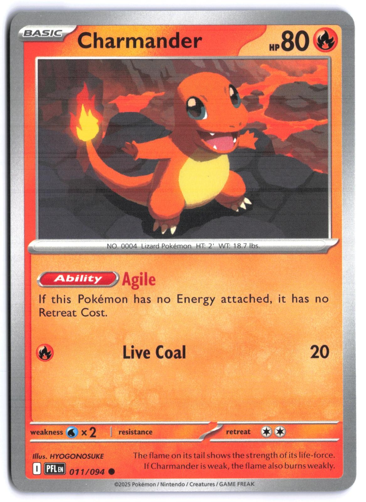 Charmander 011/094 Phantasmal Flames NM Pokemon TCG