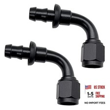 6AN Female to 3/8  Hose Barb 90 degree Swivel Aluminum 6AN-3/8 Barb 90 Degree