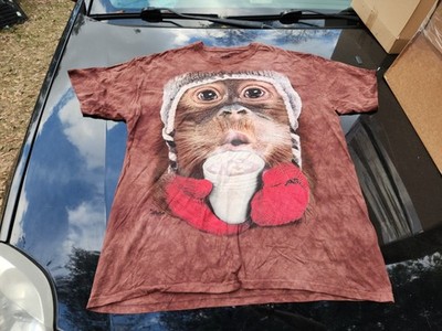 The Mountain Shirt  Brown Coffee Cold Gloves Monkey Chimp Tie Dye 2x XXL Two Xl