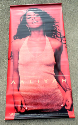 Aaliyah 2001 Promotional 2 Sided Vinyl Poster Banner 24x48 Blackground Records