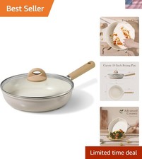 10 Ceramic Frying Pan with Lid, Non Stick Fry...
