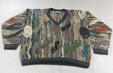 Vintage COOGI XL Sweater 3D Knit Mercerised Multicolor 90s Made In Australia