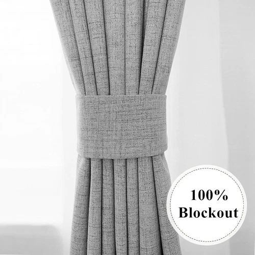 100% Blockout Pinch Pleat Curtains DARKENING Bedroom Grey Color