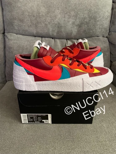 Size 11 - Nike Sacai Blazer Low KAWS Red (2021) with Receipt DM7901-600
