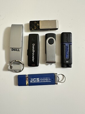 LOT Of 6 USB Flash Drives Empty -Kingston, PNY, Silicone Power Others 45GB Total