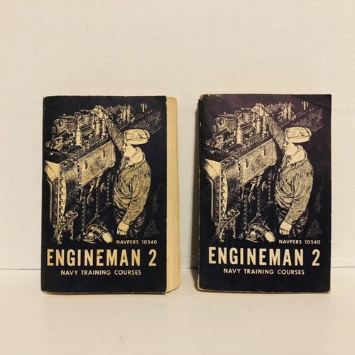 Engineman 2 Navy Training Courses Navpers 10540 Lot Of (2) Good Condition
