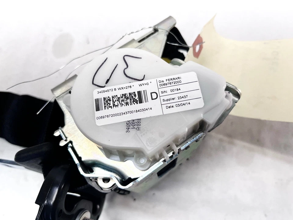 08-14 FERRARI CALIFORNIA TRASERO DERECHO PASO LATERAL CINTURÓN DE SEGURIDAD RETRACTOR OEM Foto 2 de 4