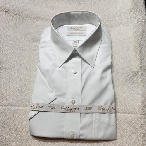 ROUNDTREE & YORK Gold Label Advance kurzärmeliges Shirt Baumwolle weiß Größe 16 (TT