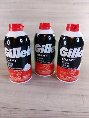 X3 Gillette Foamy Shaving Cream Regular - 11 oz. Brand new. 