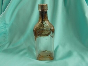 Antique 8" "Circle S" Apothecary Bottle w/Cork in Place