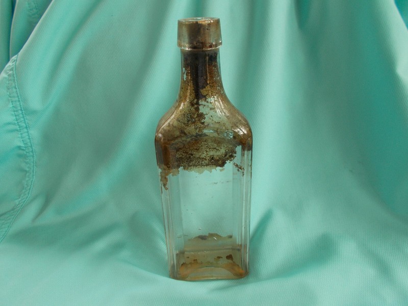 Antique 8" "Circle S" Apothecary Bottle w/Cork in Place