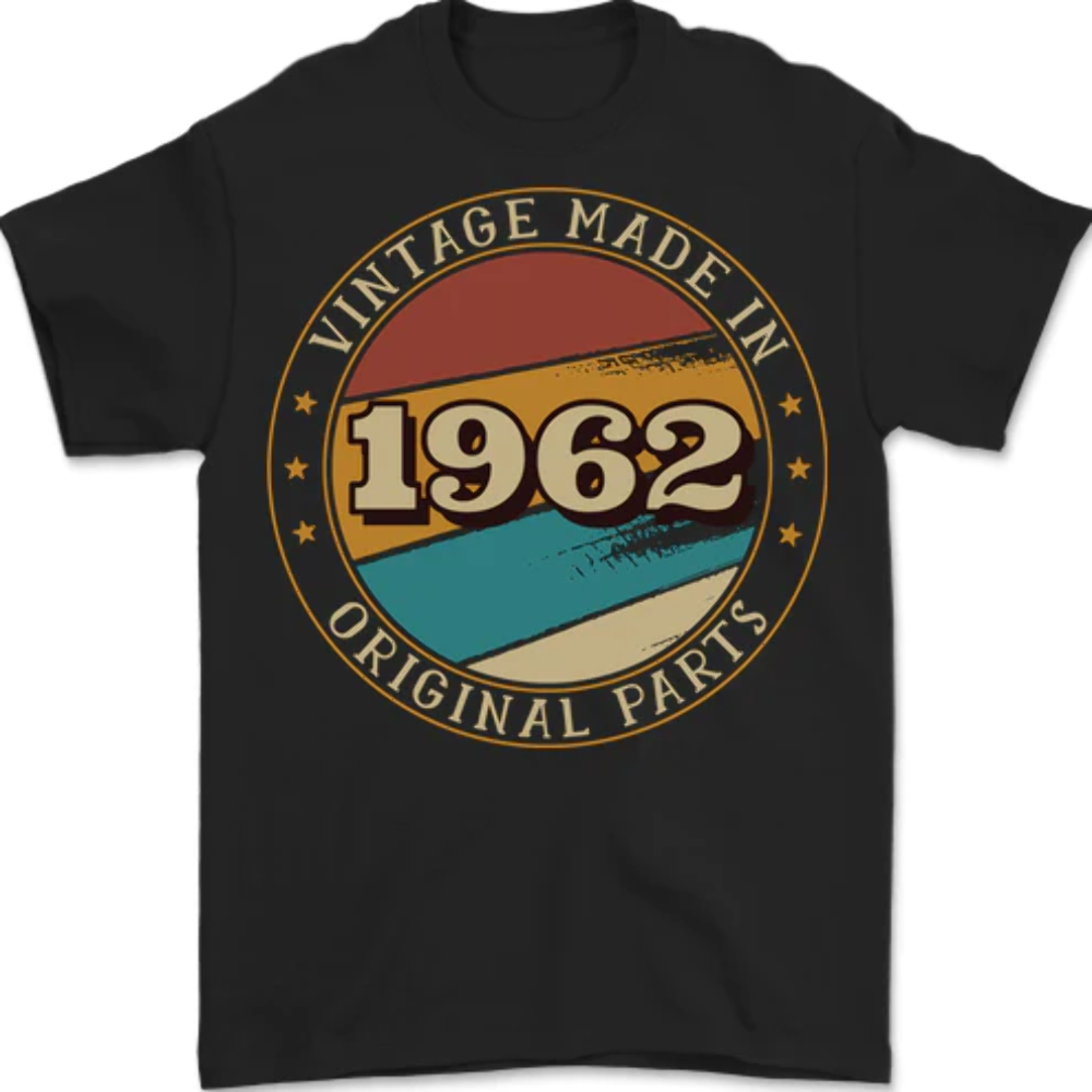 61st Birthday Vintage Made In 1962 Mens T-Shirt 100% Cotton