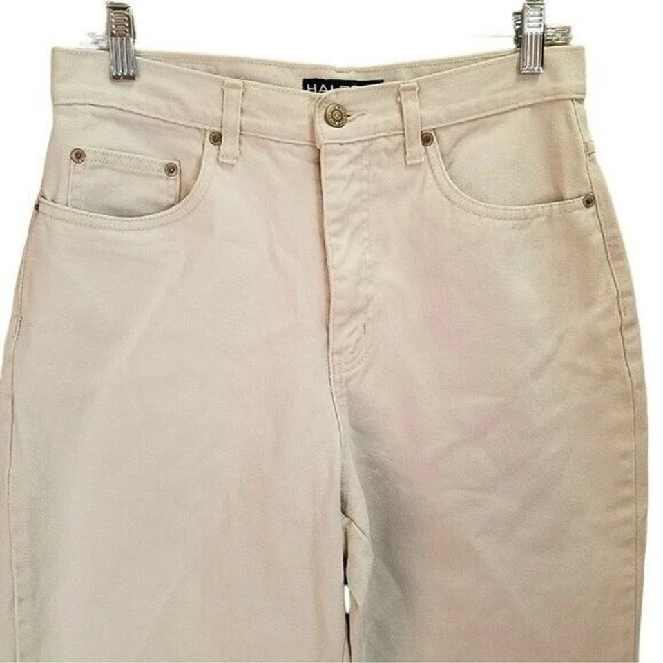 Halston Womens Size 8 White Solid Capri Jeans - Image 3 of 4