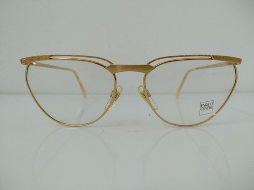 Enrico Coveri OCCHIALE DA VISTA VINTAGE 1988 luminosa METALLO oro donna  ovale | eBay