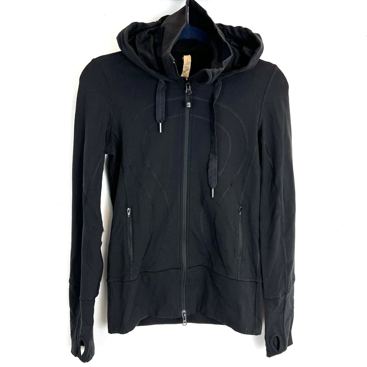 Lululemon Stride Jacket Women's 4 Black Mock Neck Full Zip Hoodie