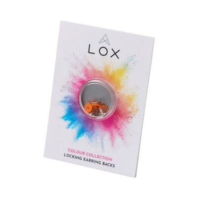 Sicherer Verschluss Hypoallergene Ohrringe LOX. Farbe Orange. 2 Paar