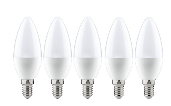 5X Paulmann Led Kerze E14 Warmweiß 4W = 25W 250Lm Eek:F (Spektrum A-G)-image