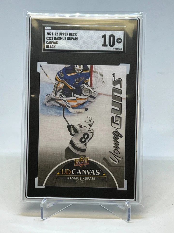Rasmus Kupari 2021-22 Upper Deck Young Guns BLACK Canvas C222 SGC 10 Gem Mint - Image 3 of 4