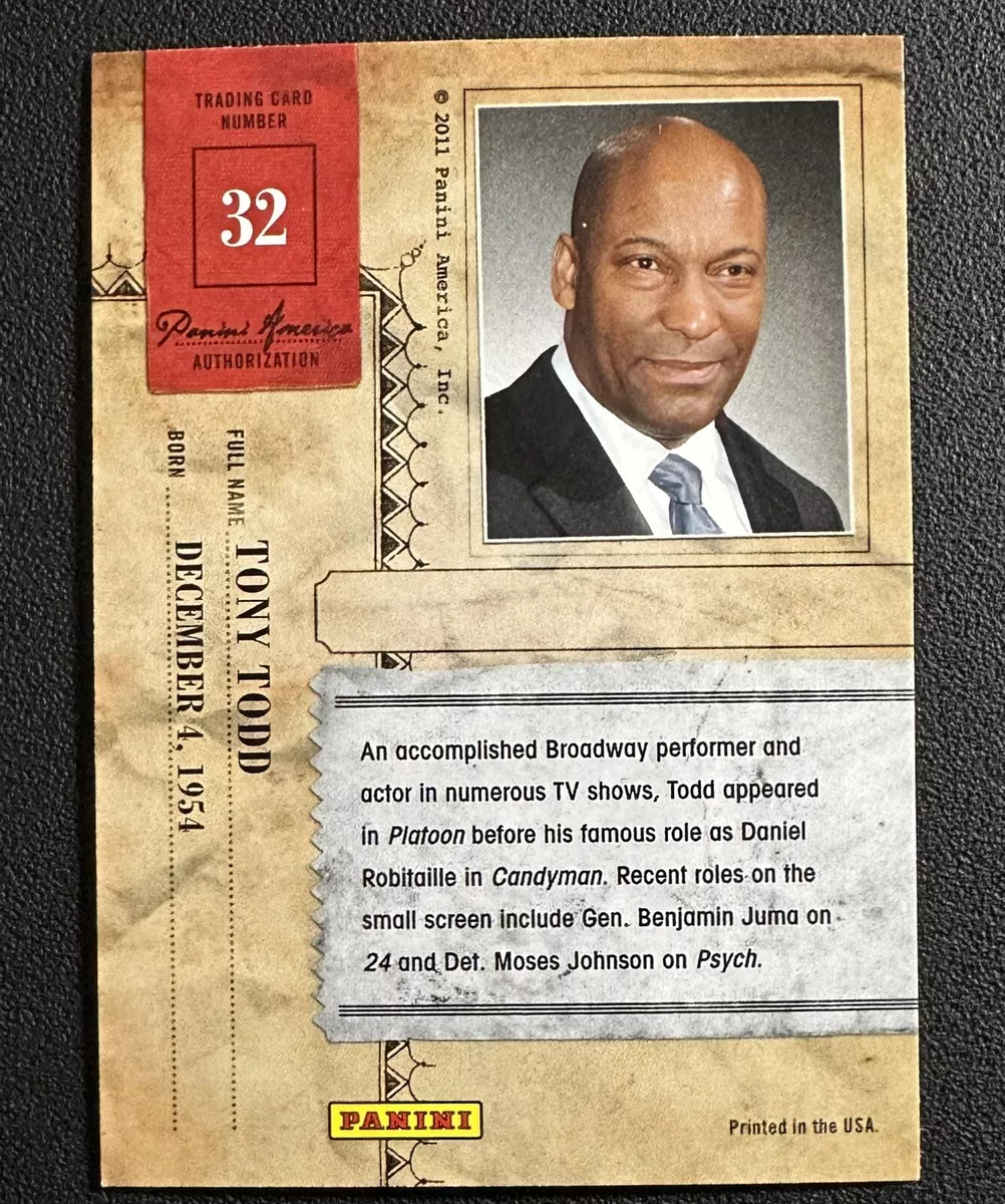 2011 Panini Americana #32 TONY TODD Actor 24, Candyman card in Toploader