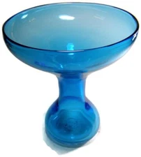 Mid Century Modern 1959 Blenko Art Glass Blue Vase Wayne Husted #5920