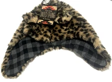 THE LEOPARD Unisex One Size Faux Fur Trapper Hat Ear Flaps Aeropostale NEW TAG