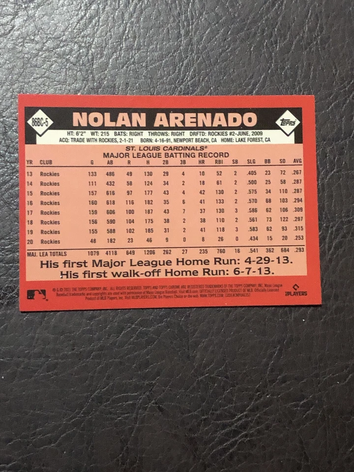 2021 Topps Chrome 35th #86BC-5 Nolan Arenado CARDINALS 🔥MINT🔥 - Image 3 of 3