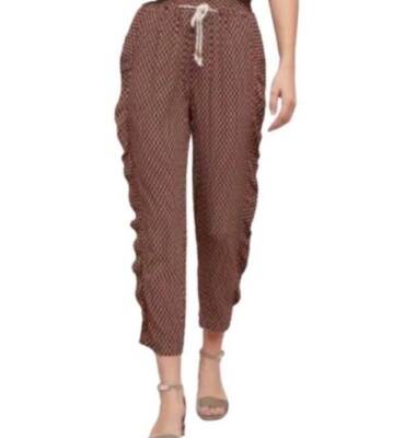 Anthropologie ett:twa ruffle leg viscose jogger pant SZ MP