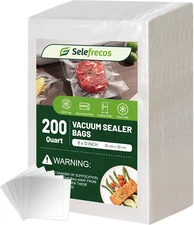 Vacuum Sealer Bags, 200 Quart BPA Free 8X12 Inch Vacuum Seal Bags for Food Saver