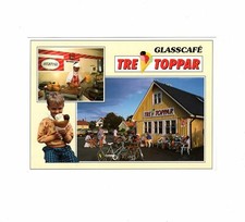 Postcard Träslövsläge / Sweden / glass café Tre Toppar 