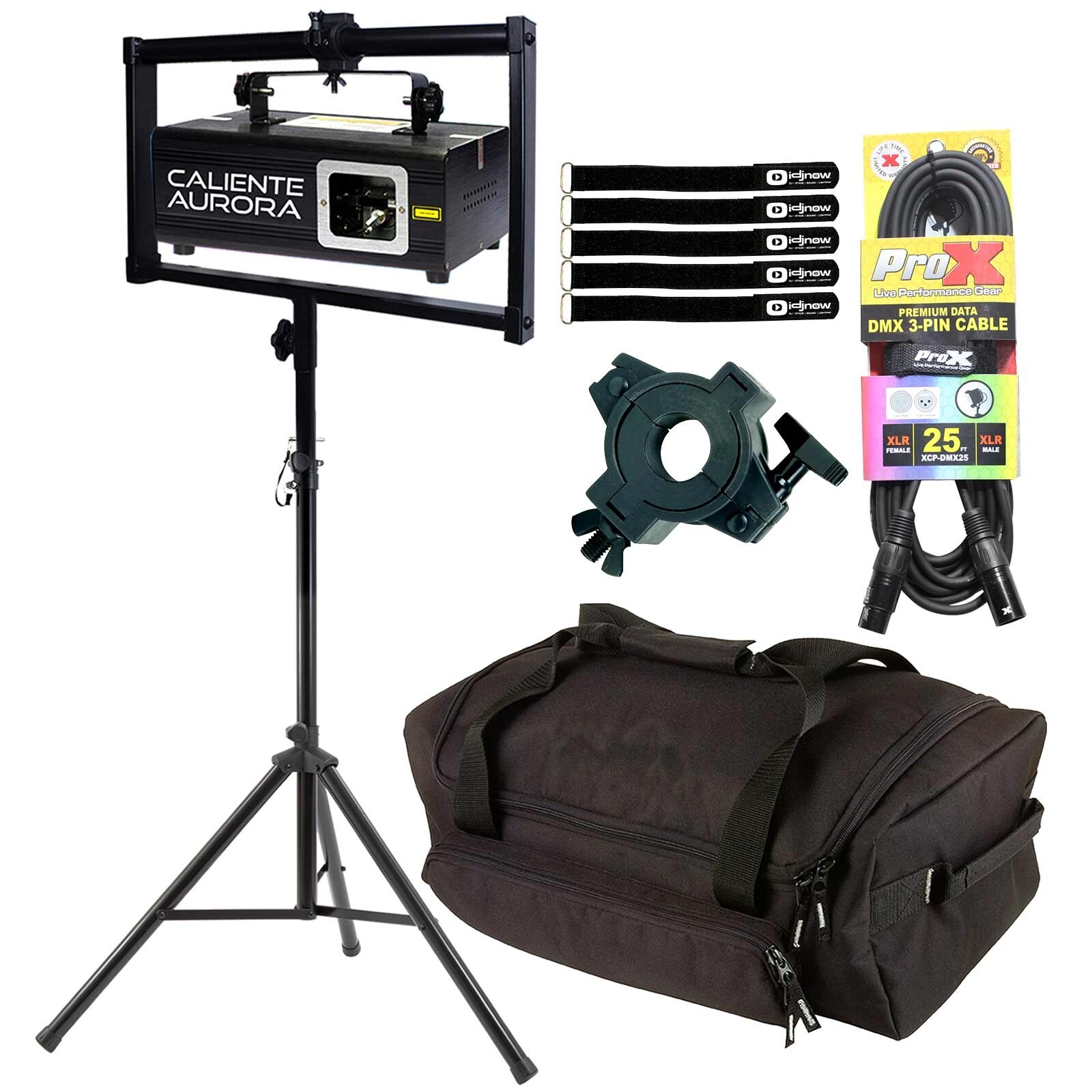 Лазерный светильник с воздушным эффектом ди-джея X-Laser Caliente Aurora Aerial + кронштейн и подставка