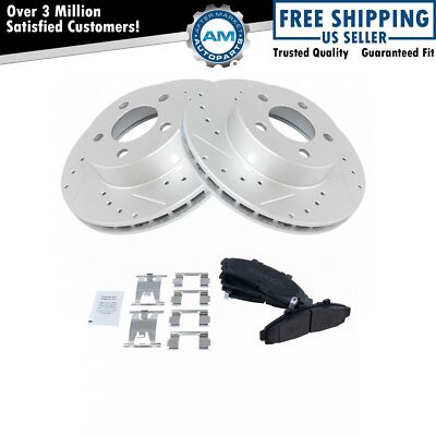 Front Performance Drilled & Slotted Brake Rotor & Posi Metallic Pad Set