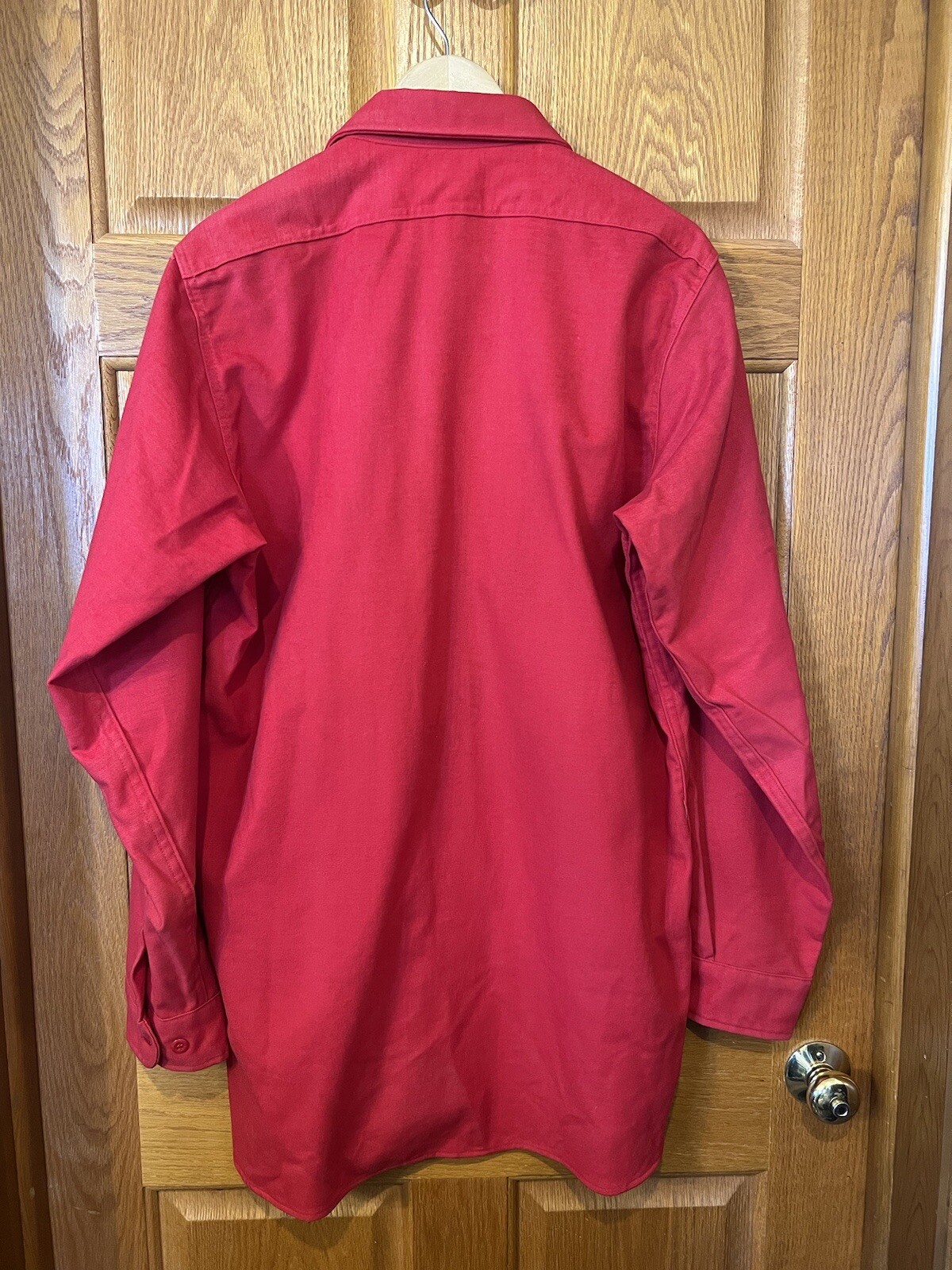 BL58 Vintage Cabelas Red Long Sleeve Chamois Butt… - image 4