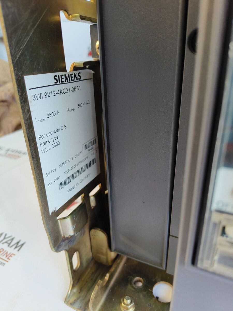 SIEMENS 3WL1225-2DG36-4BP2 CIRCUIT BREAKER 3 POLE 2500A SIEMENS 3WL1225-2DG36-4BP2 CIRCUIT BREAKER 3 POLE 2500A