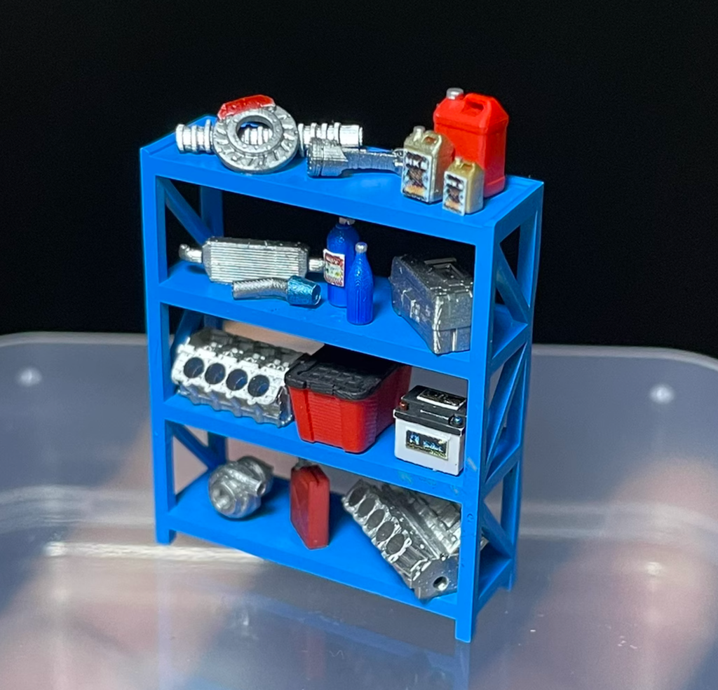 Étagère à Outils Miniature 1:64 En Résine Pour Diorama Garage - Pièces De Décor Pour Voitures Miniatures