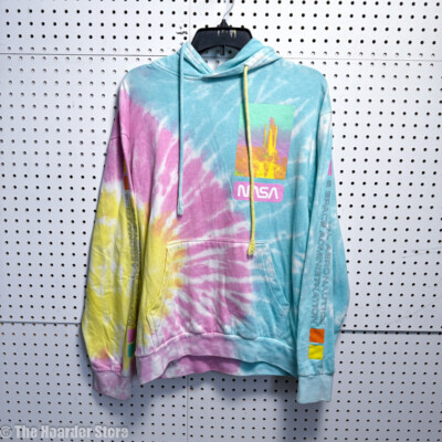 NASA Tie-Dye Shirt Sweatshirt Hoodie Space Shuttle Launch Size