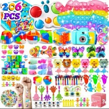 Mega Fidget Toy Assortment 206 Pcs Pop Tubes Sensory Toys Party Favors Kids Gift