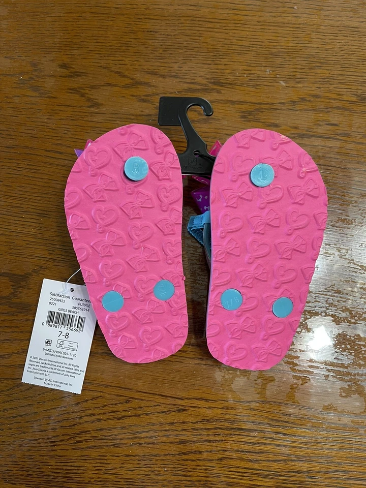 Nickelodeon JoJo Siwa Toddler Flip Flop Size 7/8 NWT Heel Strap Bow - Image 2 of 2