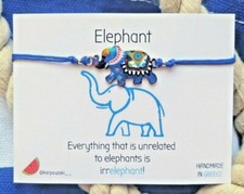 Blue Elephant Bracelet - Colorful African Charm, Natural Watercolor Design