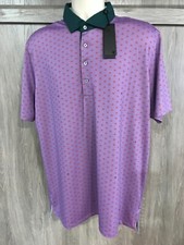 GREYSON Short Sleeve Spring Garden Golf Polo Shirt Men's Size L Windflower