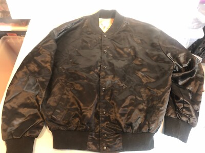 VINTAGE Dick Tracy Disney Promo LARGE Satin Black Bomber Jacket