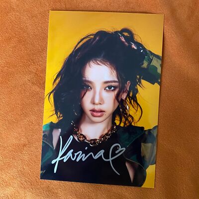 aespa KARINA Autographed Signed Photo Whiplash K-POP PhotoCard