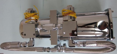 Lowrider Hydraulics chrome pump setup, #9 gear, 1/2" polished block, with gauge - Picture 6 of 9