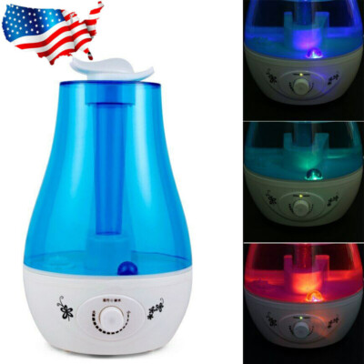 Super Quiet Ultrasonic Cool Mist Humidifiers w/ Essential Oils Diffuser for Home