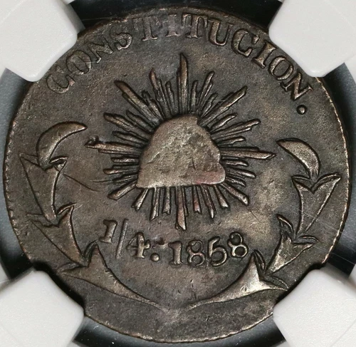 1858 NGC VF 30 Durango 1/4 Real Mexico State Radiant Cap Coin POP 1/1 (20070503C