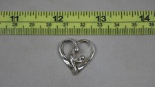Vintage Sterling Silver Pendant 925 Mother Child Heart Motherhood Love