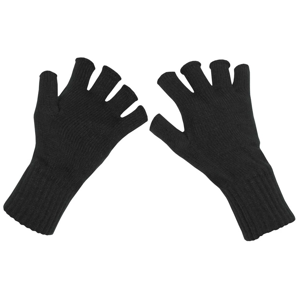 Handschuhe Fingerhandschuhe Strick ohne Finger schwarz Größe S M L XL NEU ! - Bild 1 von 1