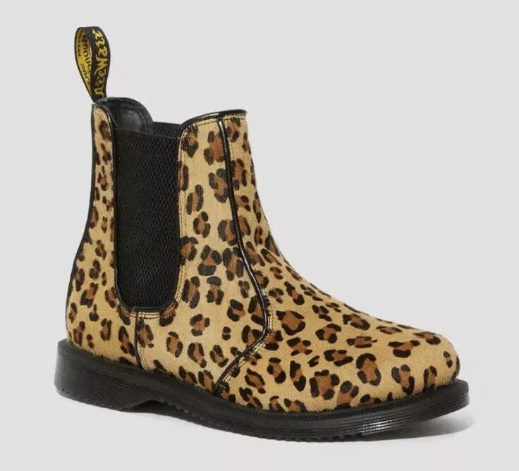 Dr Martens Flora Hair On Leopard Chelsea Boots Women s US 6 NEW