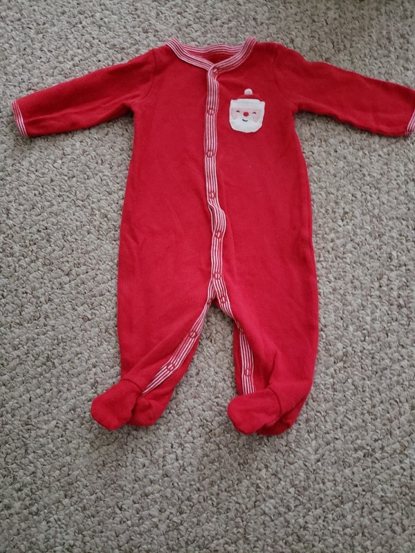 Carter's Red Thermal Santa Claus Sleeper Sleep And Play 6 M 3-6 M